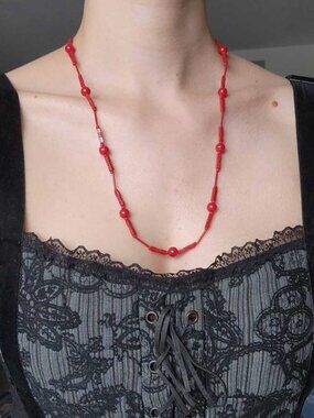 Red statement necklace